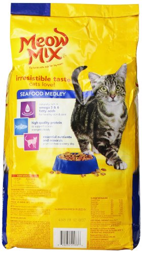 Meow Mix Seafood Medley Dry Cat Food, 3.15 lbs (Pack of 3) Y6160