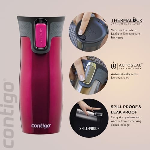 Contigo West Loop Autoseal Travel Mug, Stainless Steel, Leakproof W76171