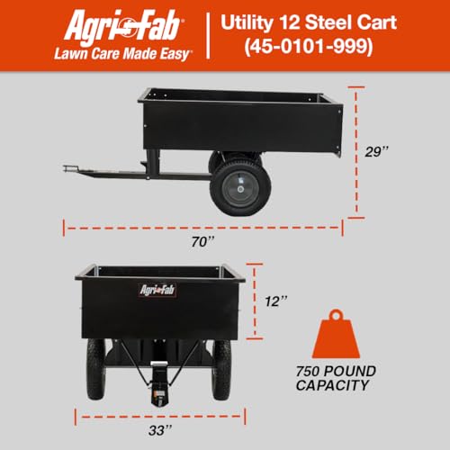 Agri-Fab 45-0101 Steel Utility Lawn & Garden Dump Cart for Riding Mowers X70378