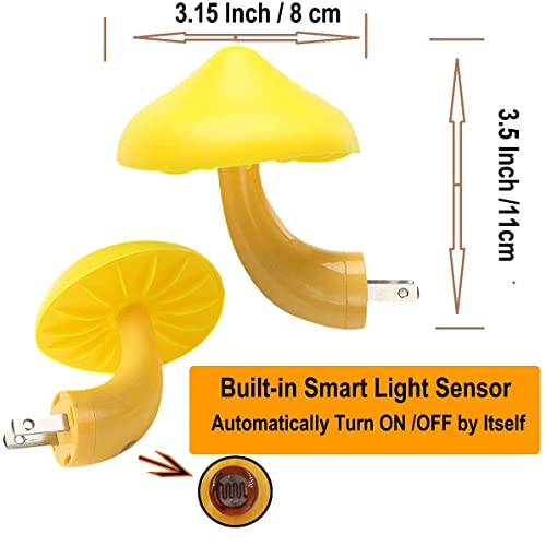 AUSAYE 5Pack Sensor LED Night Light Plug in Mushroom Lamp for Bedroom G797882