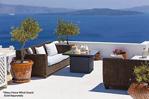 Outland Living 410 Series 36-Inch Propane Fire Pit Table with Tempered Glass Top, Slate Grey T84868