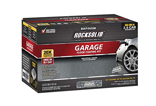 Rust-Oleum RockSolid Polycuramine Garage Floor Coating, 2.5 Car Kit, High Gloss Gray F2688