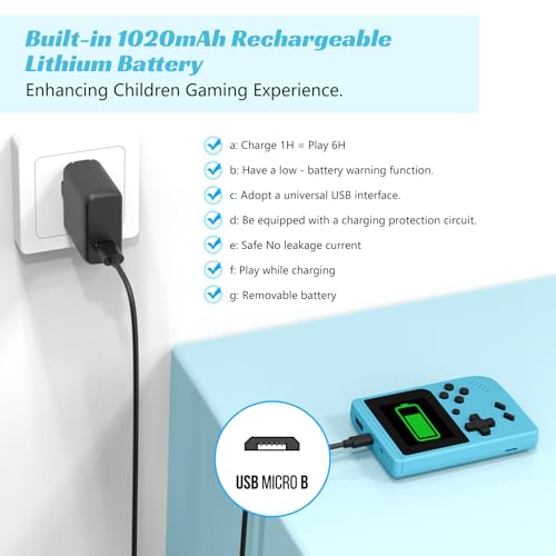 Retro Handheld Games Console with 400 Built-in Games, 3.0 Inch IPS Screen, Gray N346564