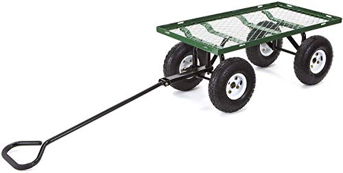 Gorilla Carts Steel Utility Wagon with Removable Side Panels, 1000 lb Capacity, Gray U674568