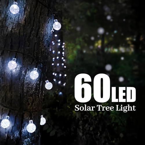 Crystal Globe Solar String Lights for Outdoor Garden Patio Decor (Purple) M418