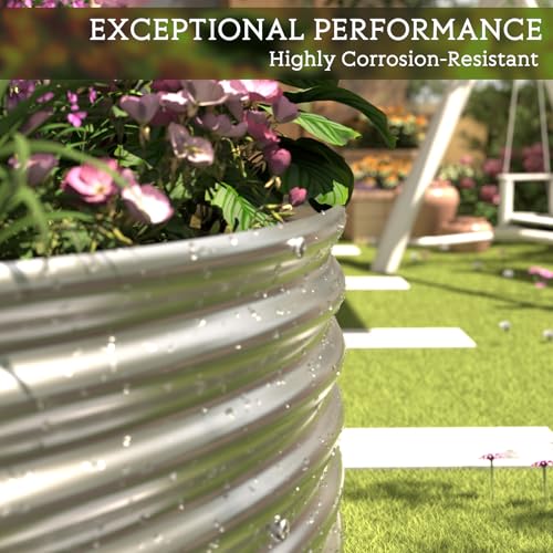 Galvanized Raised Garden Bed 6x2FT 4 Pack Metal Outdoor Planter Box H784414