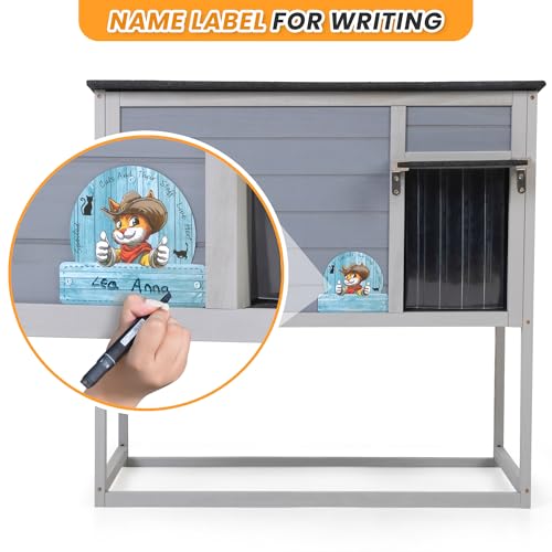 Raised Outdoor Cat House Weatherproof Insulated Shelter with Openable Top E5308