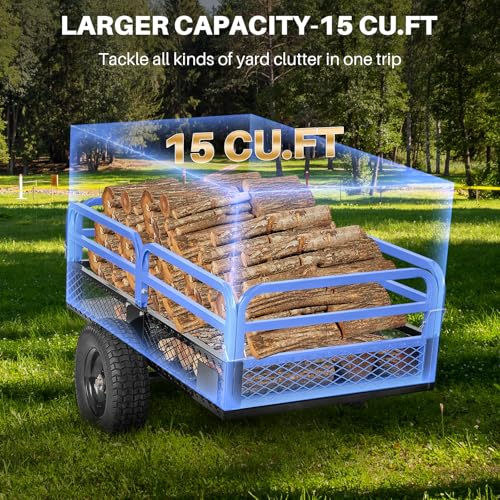 Heavy Duty Steel ATV Dump Trailer with Removable Sides, 1500 lb Capacity S6709