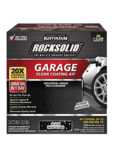 Rust-Oleum RockSolid Polycuramine Garage Floor Coating, 2.5 Car Kit, High Gloss Gray F2688