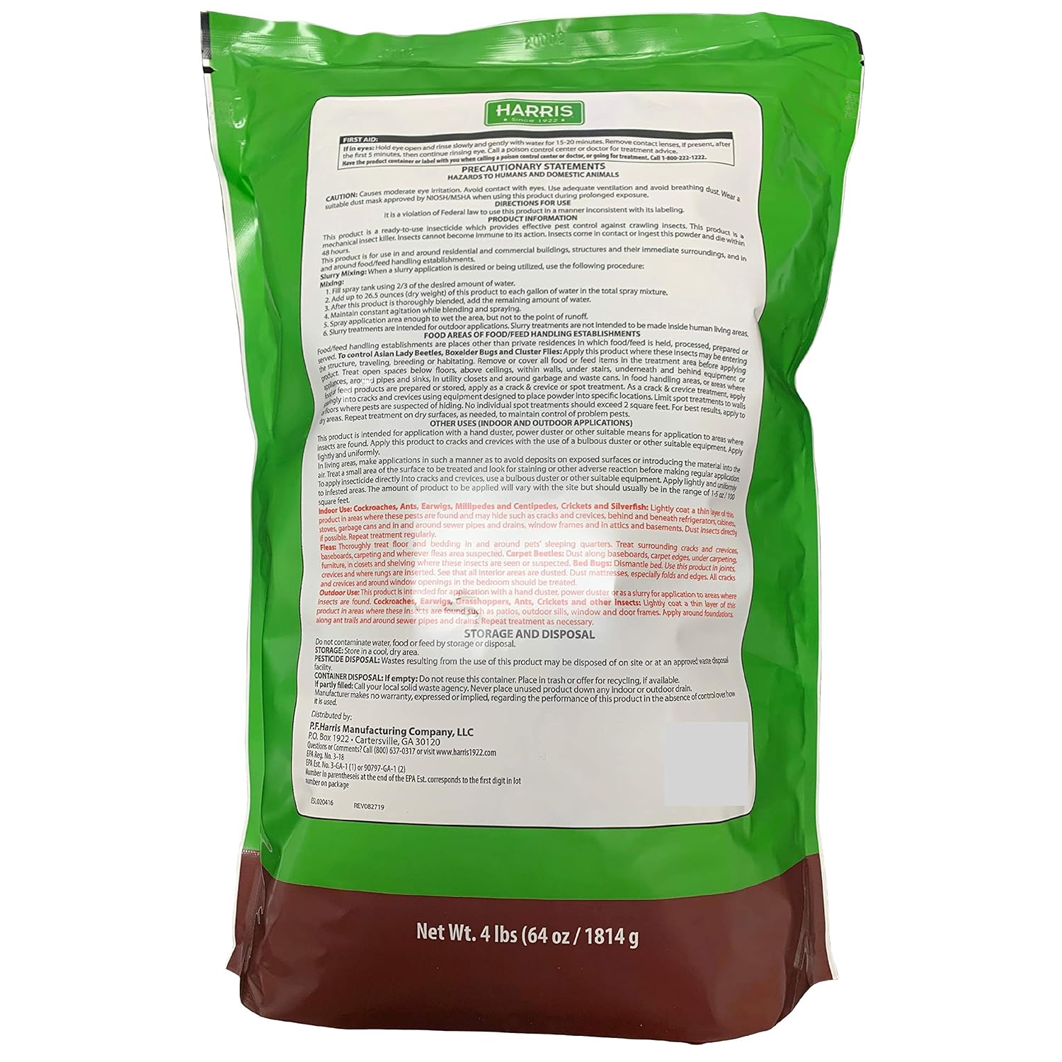 Harris Diatomaceous Earth Crawling Insect Killer, 4lb with Powder Duster X152