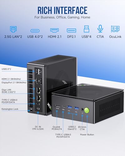 GMKtec M5 Plus Mini PC, AMD Ryzen 7 5825U, 16GB RAM, 512GB SSD, Dual 2.5G LAN M487