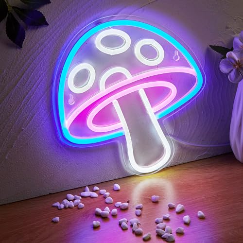 LED Neon Mushroom Sign USB Powered Night Light for Kids Room Decor F370