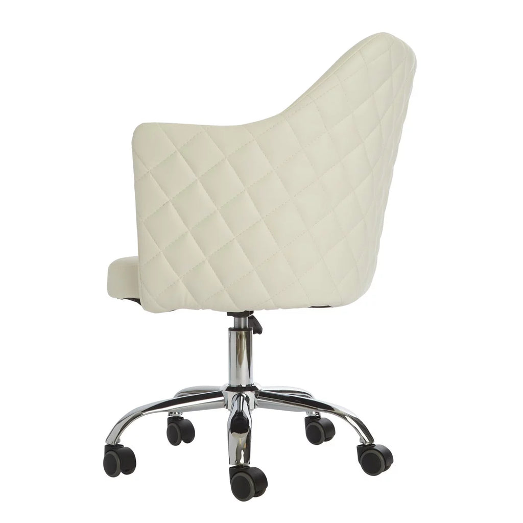 Impressions Vanity Coco Quilted Velvet Desk Chair with Wheels, White M530
