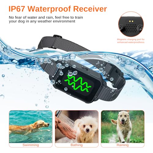 Fluffee RC09 Dog Training Collar with Remote, 3 Modes, IPX7 Waterproof U148570