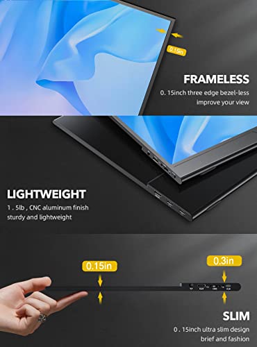 UPERFECT 2K 120Hz 16" Portable Gaming Monitor with VESA & Cover V90725
