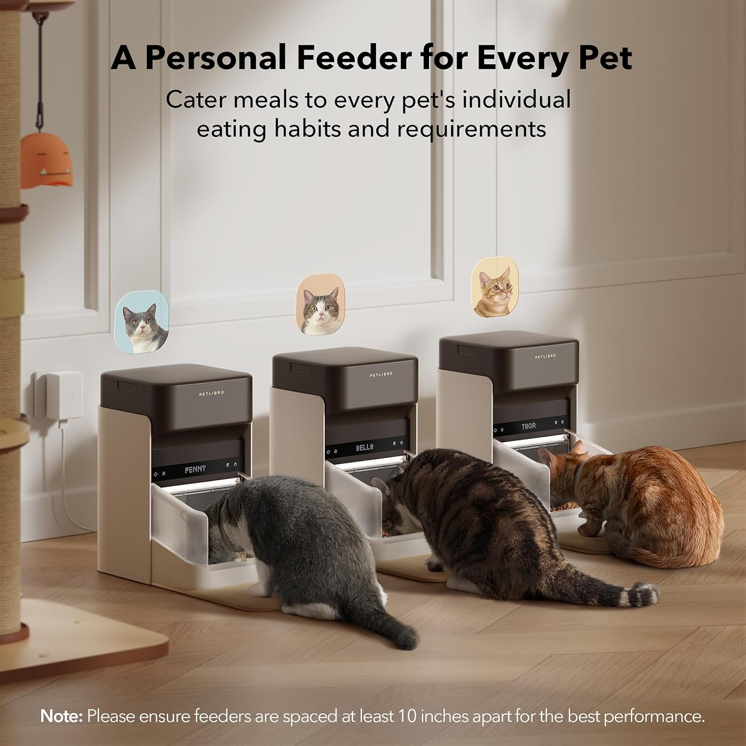 PETLIBRO RFID Automatic Cat Feeders 2 Pack, 5G Wi-Fi, 3L with Light Collar Tag T68367