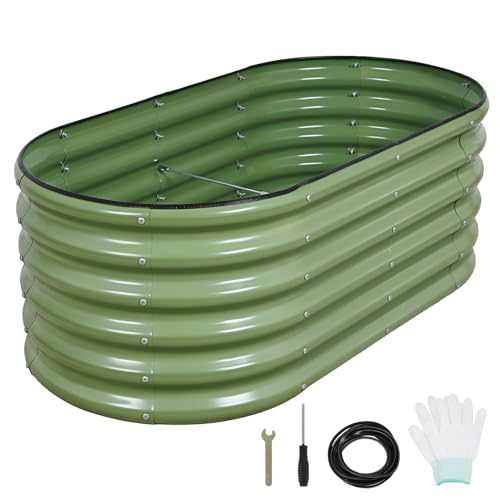 1MORE Galvanized Raised Garden Bed 4x2x1.4ft Metal Planter Box Outdoor D509
