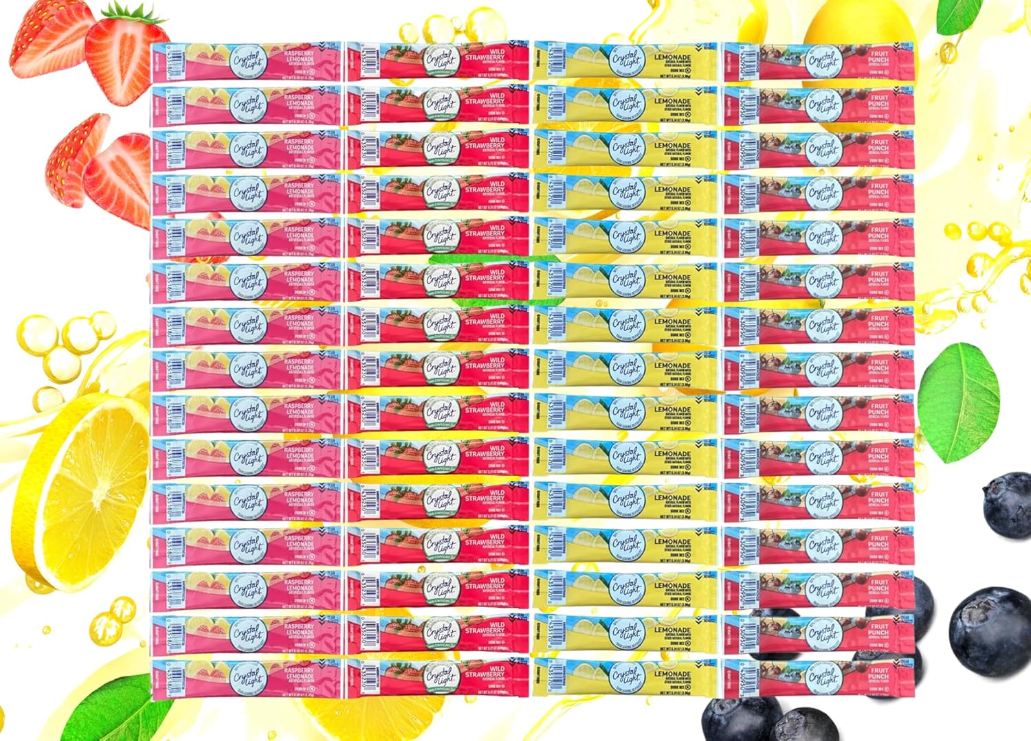Crystal Light Variety Pack 60 Flavored Drink Mix Packets Sugar-Free O801
