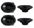 Rockford Fosgate P1683 6x8" 260W 4-Ohm 3-Way Car Coaxial Speakers Audio, 4 Pack