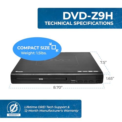 OREI Region Free HDMI DVD Player 1080P Multi Zone with USB Input P3052