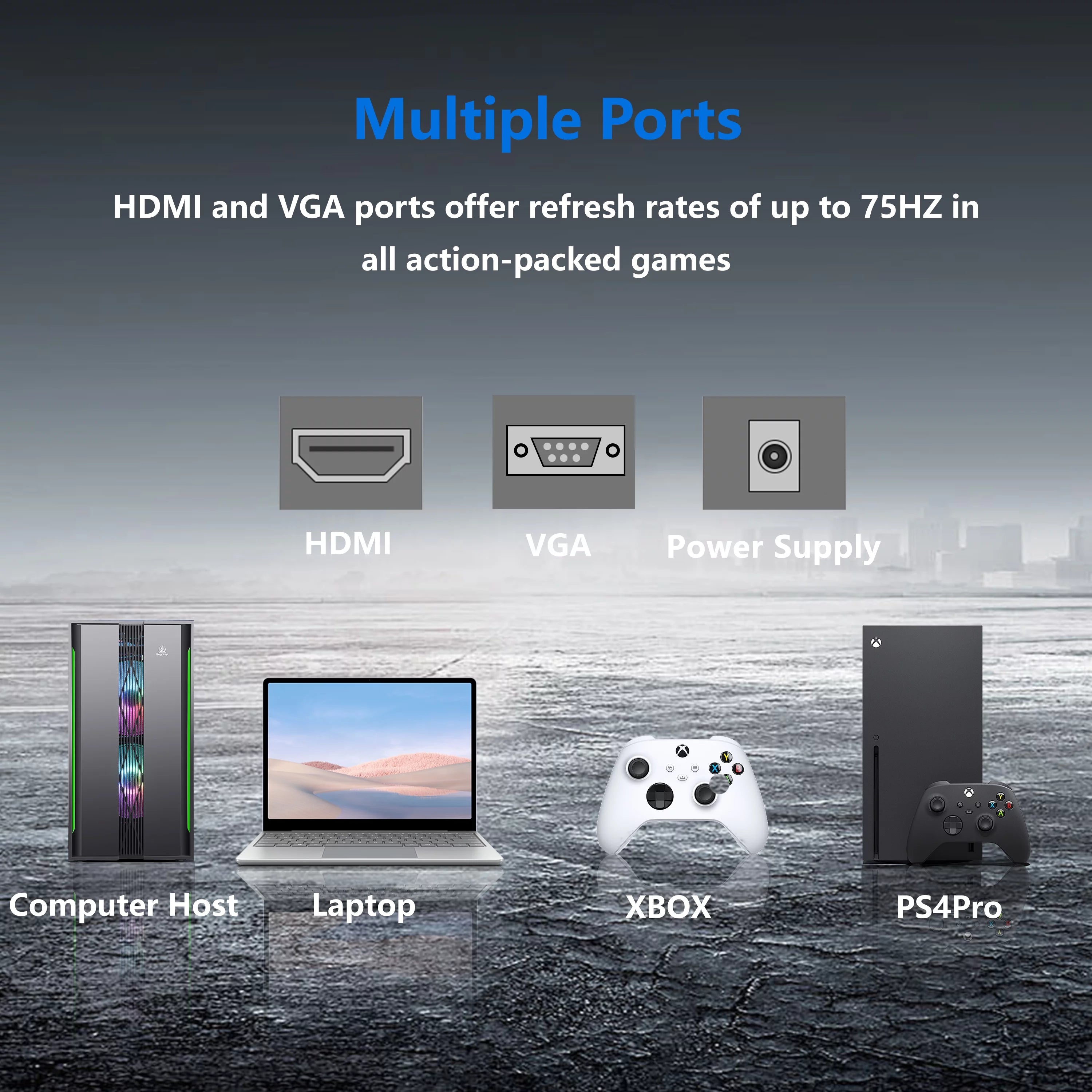 VDSXT 24inch FHD 75Hz IPS Frameless Computer Monitor with HDMI Cable J991