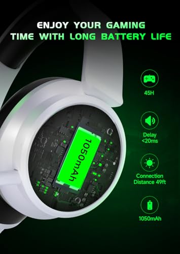 RYR Wireless Gaming Headset for Xbox, PS5, PS4, Bluetooth 5.3, Blackwhite W501869