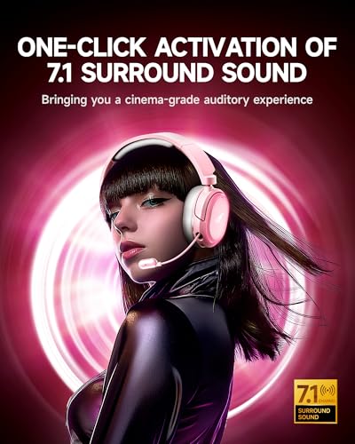 Wireless Gaming Headset 7.1 Surround Sound Bluetooth for PC PS5 PS4 Mac Switch G754169