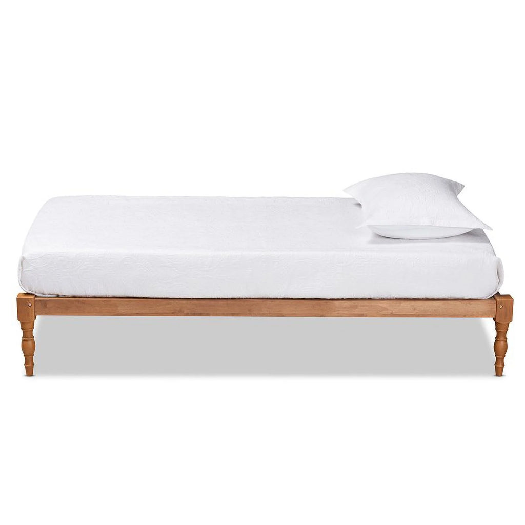 Bowery Hill Walnut Brown Twin Size Wood Platform Bed Frame Y978
