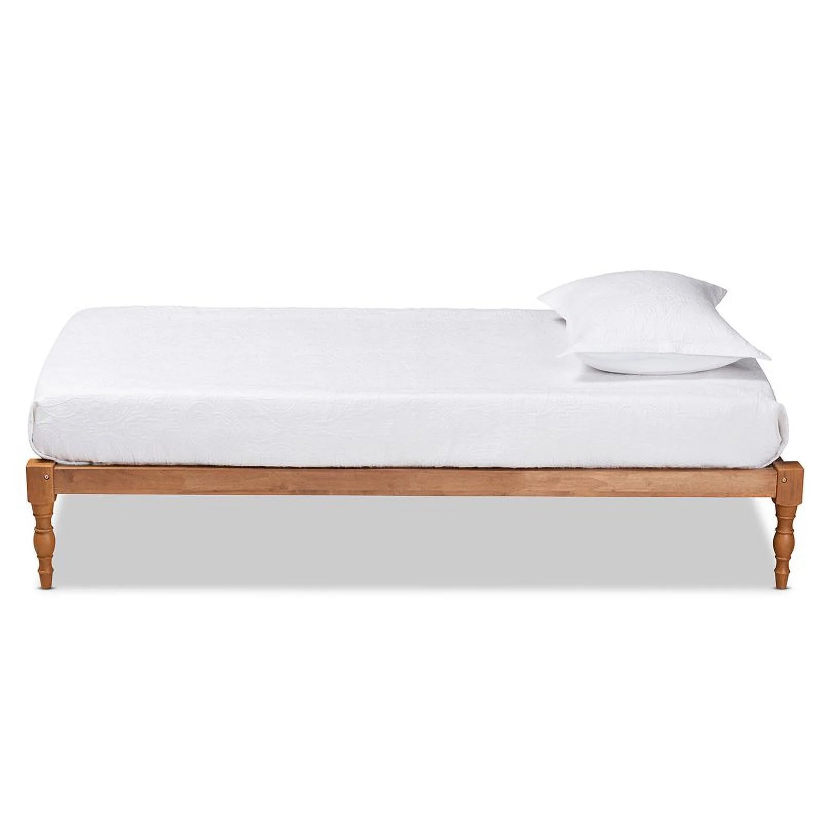 Bowery Hill Walnut Brown Twin Size Wood Platform Bed Frame Y978
