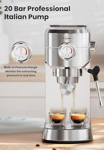 Gevi Espresso Machine 20 Bar with Auto Milk Frother, Stainless Steel D6478