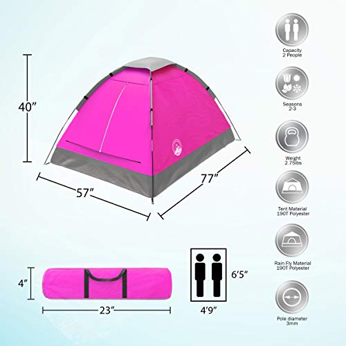 2-Person Dome Tent with Rain Fly and Carrying Bag D783158
