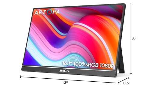 ARZOPA 16.1'' 144Hz Portable Gaming Monitor, 1080P FHD, HDR L526