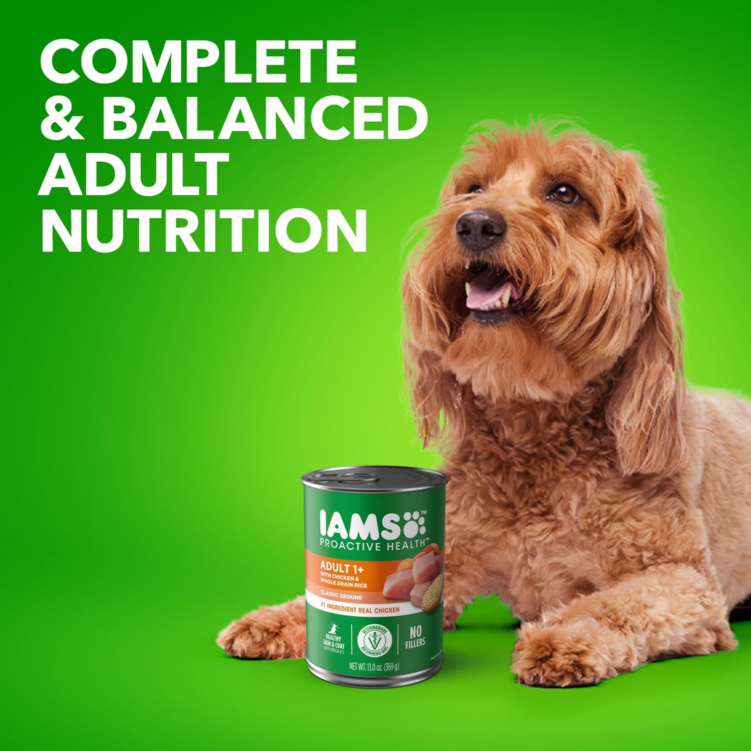 Iams Proactive Health Adult Wet Dog Food Chicken & Rice, 13 oz (Pack of 24) A97486