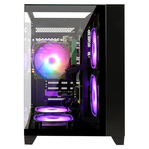 LXZ Desktop PC AMD Ryzen 5 5600GT 16G RAM 512G SSD Tower Computer Black J428128