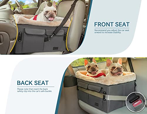 Petsfit Dog Booster Seat, Washable Pet Car Seat with Carrying Case, Small Tan J989972