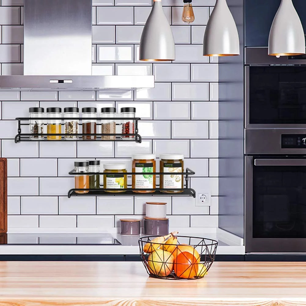 Koovon Spice Rack Organizer 4 Tier Wall Mount for Cabinet P729482