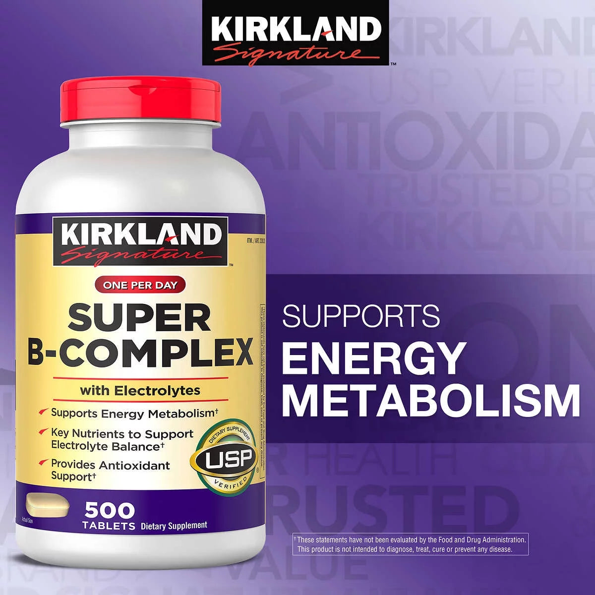 KS Super B-Complex with Electrolytes, 500 Tablets L3898