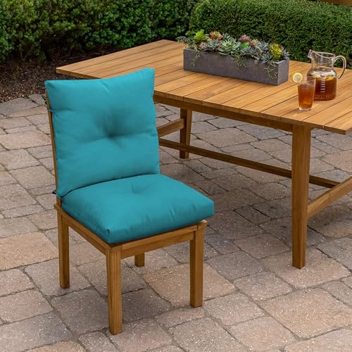 Arden Outdoor Plush Tufted Dining Chair Cushion, 21 x 40, Black Cabana Stripe I23003