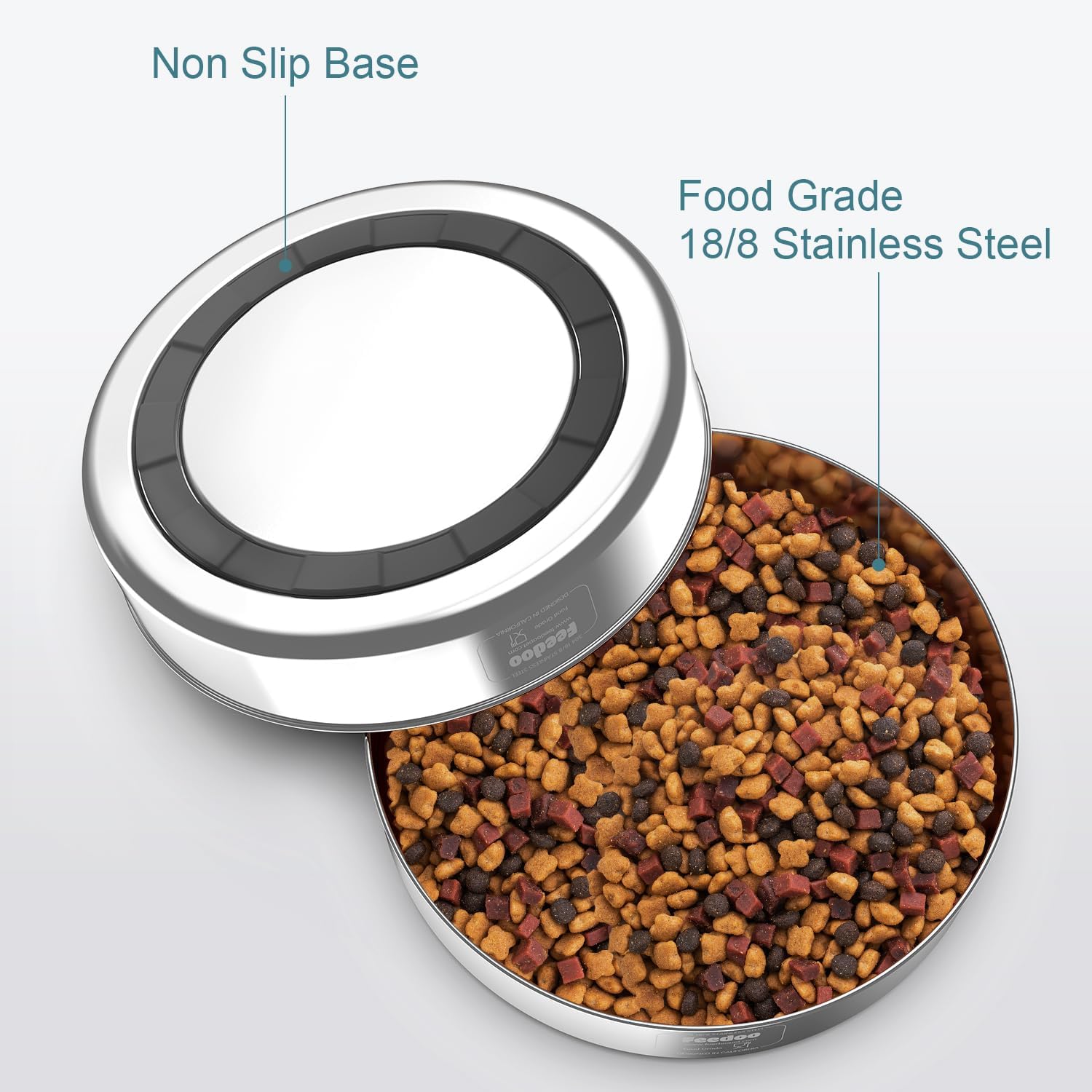 Stainless Steel Dog Bowl with Non-Slip Rubber Base, 42oz J999447