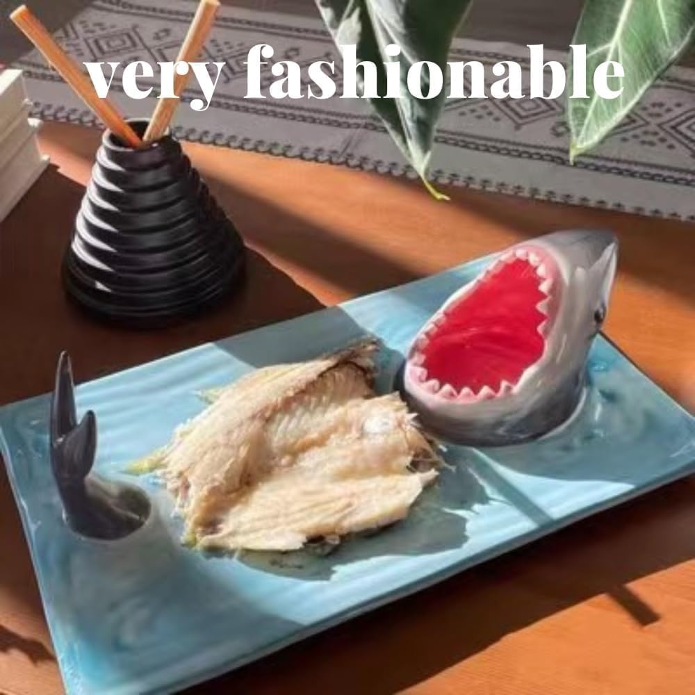 Shark Sushi Plate Handmade Ceramic Platter A7881