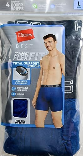Hanes Mens Tagless Boxer Briefs with Total Support Pouch X75019