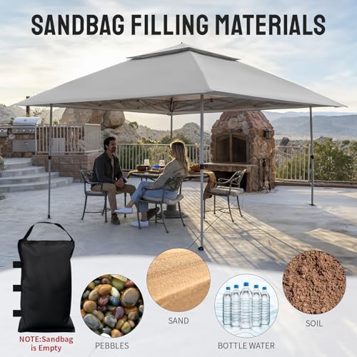 CROWN SHADES 13x13 Pop Up Gazebo with Wheeled STO-N-Go Cover Bag (Grey) N449398
