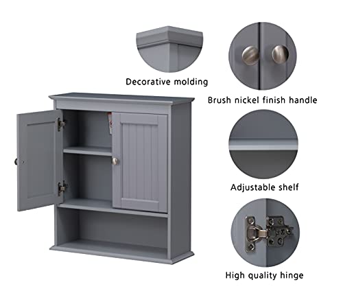 Spirich Bathroom Wall Cabinet with Doors, White A10165