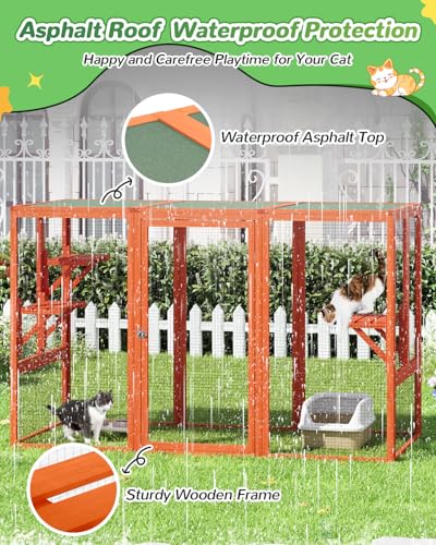 Catio Outdoor Cat Enclosure Weatherproof Wooden Grey Q380854