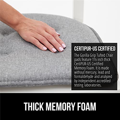 GORILLA GRIP Slip Resistant Chair Cushions, Memory Foam, Set of 2, Beige W525