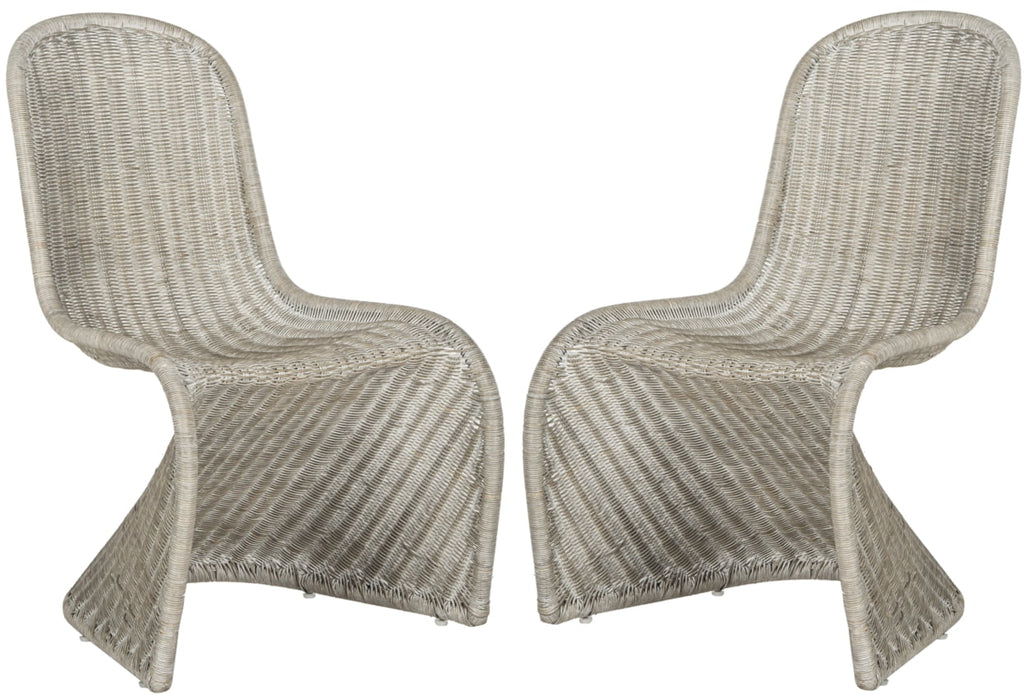 SAFAVIEH Tana Wicker Side Chair Antique Grey N259953