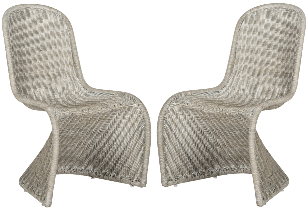 SAFAVIEH Tana Wicker Side Chair Antique Grey N259953