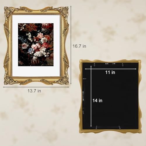Black Vintage Picture Frame with Mat for 5x7 or 8x10 Photos E9622