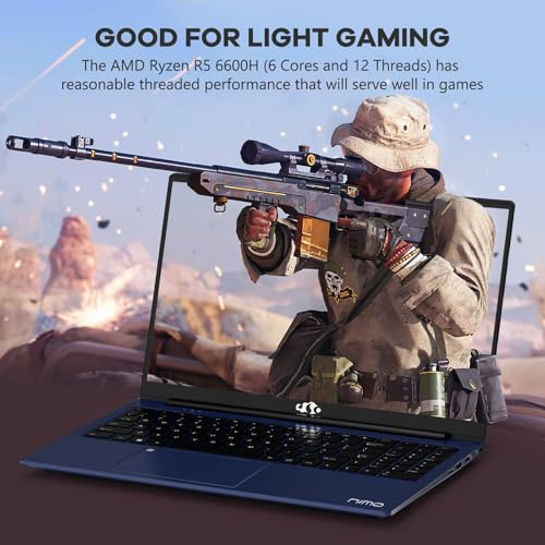 NIMO 15.6" FHD IPS Gaming Laptop, AMD Ryzen 5 6600H, 16GB RAM, 1TB SSD R298468