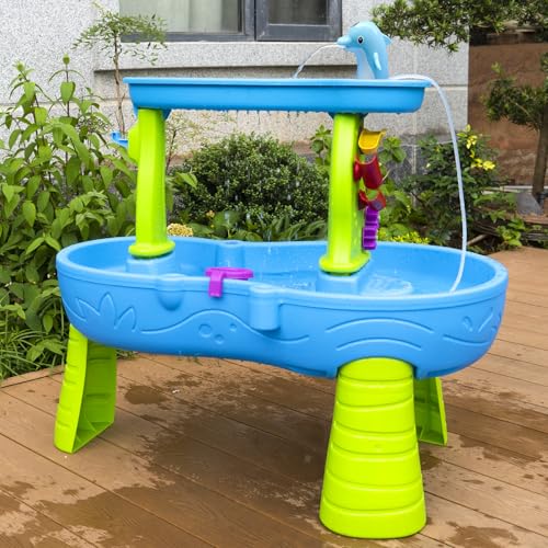 Kids Water Table Cover Outdoor Play Heavy-Duty 600D Waterproof Blue Q47935
